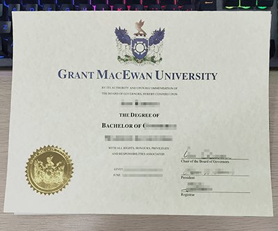 加拿大格兰特麦克尤恩大学毕业证样本