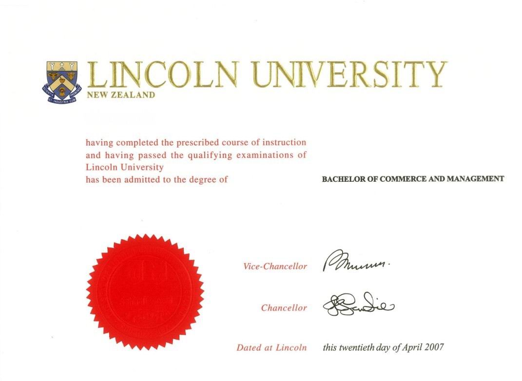 英国林肯大学毕业证样本