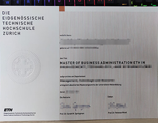 瑞士苏黎世联邦理工学院毕业证样本