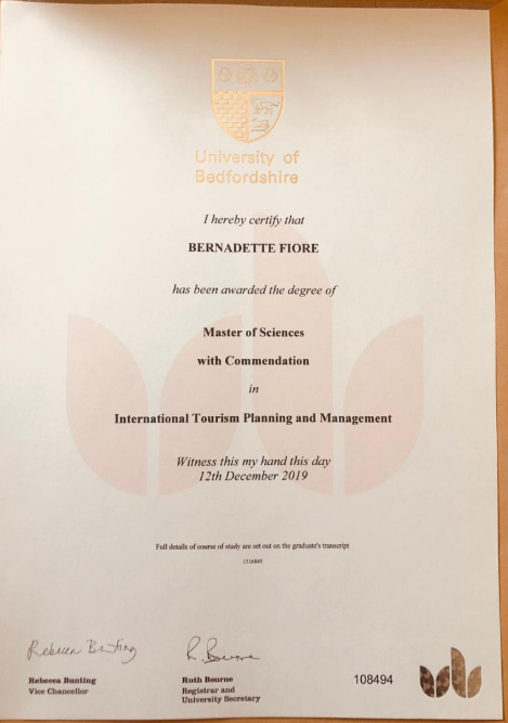 英国贝德福特大学毕业证样本