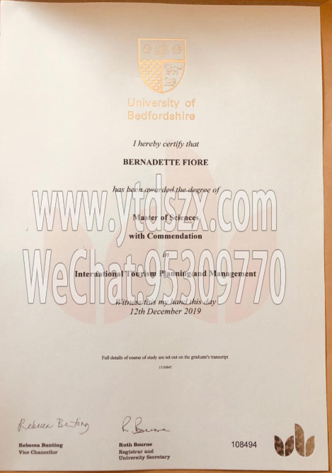 英国贝德福特大学毕业证样本